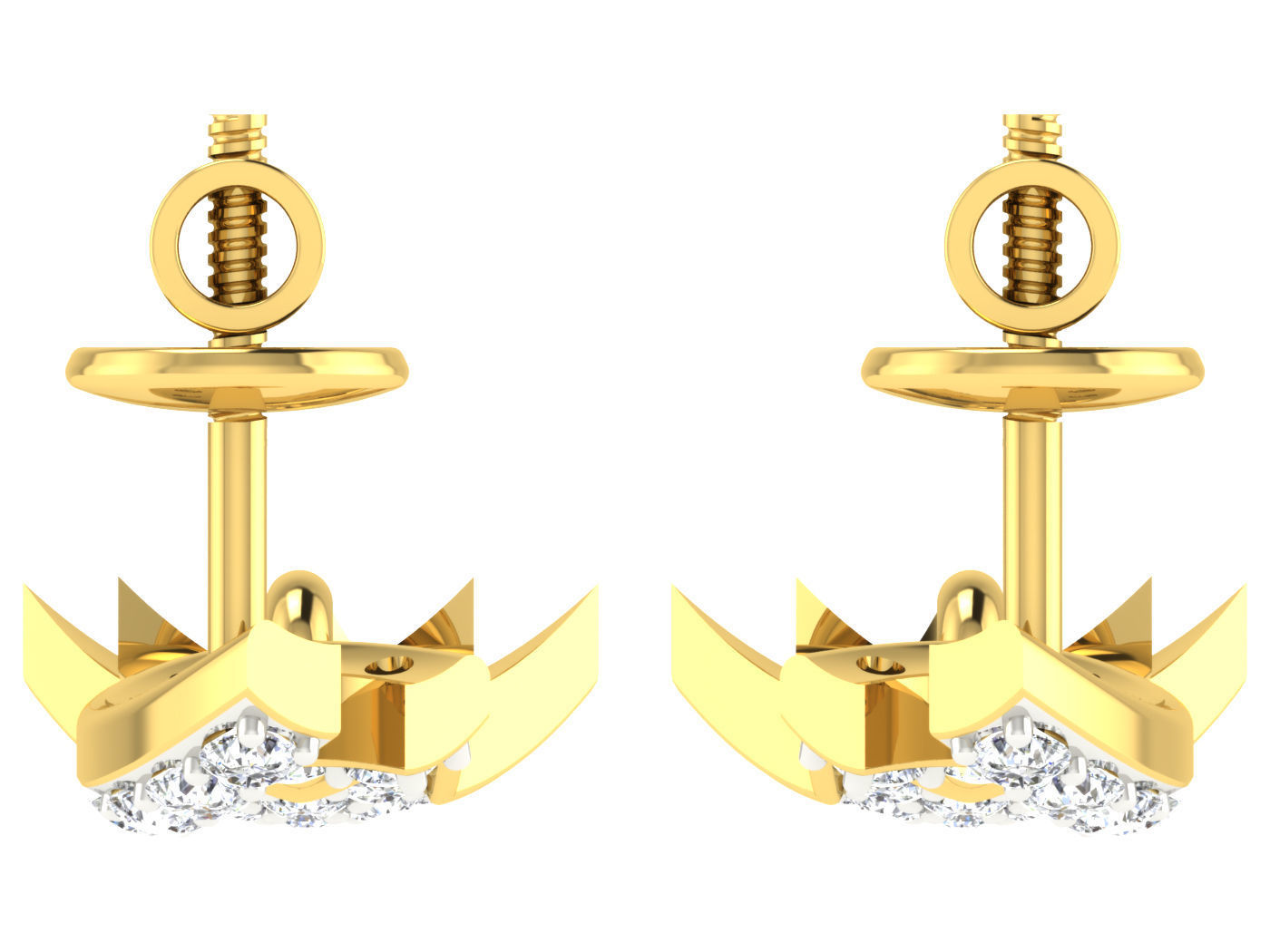 Diamond locket set for Women 3D print model_11