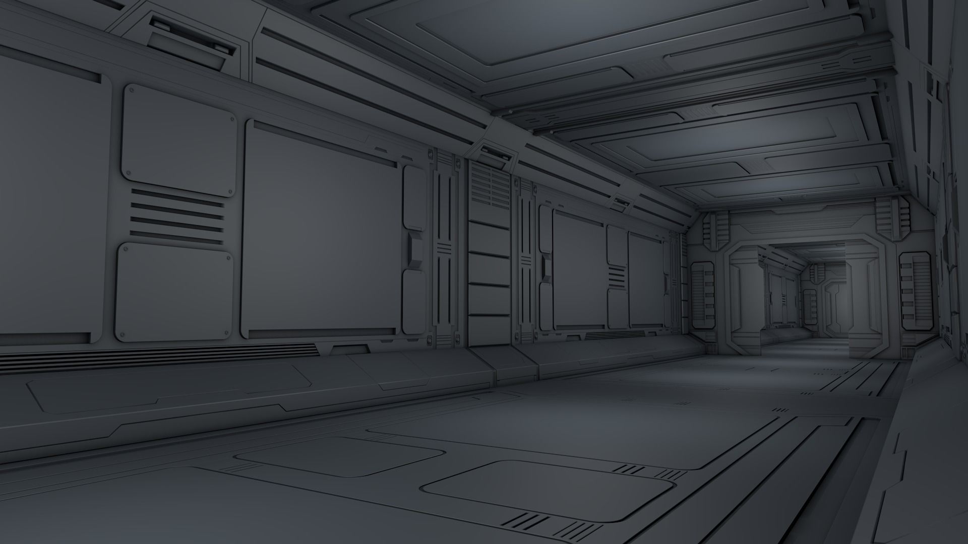 Sci Fi Corridor free 3D model | CGTrader