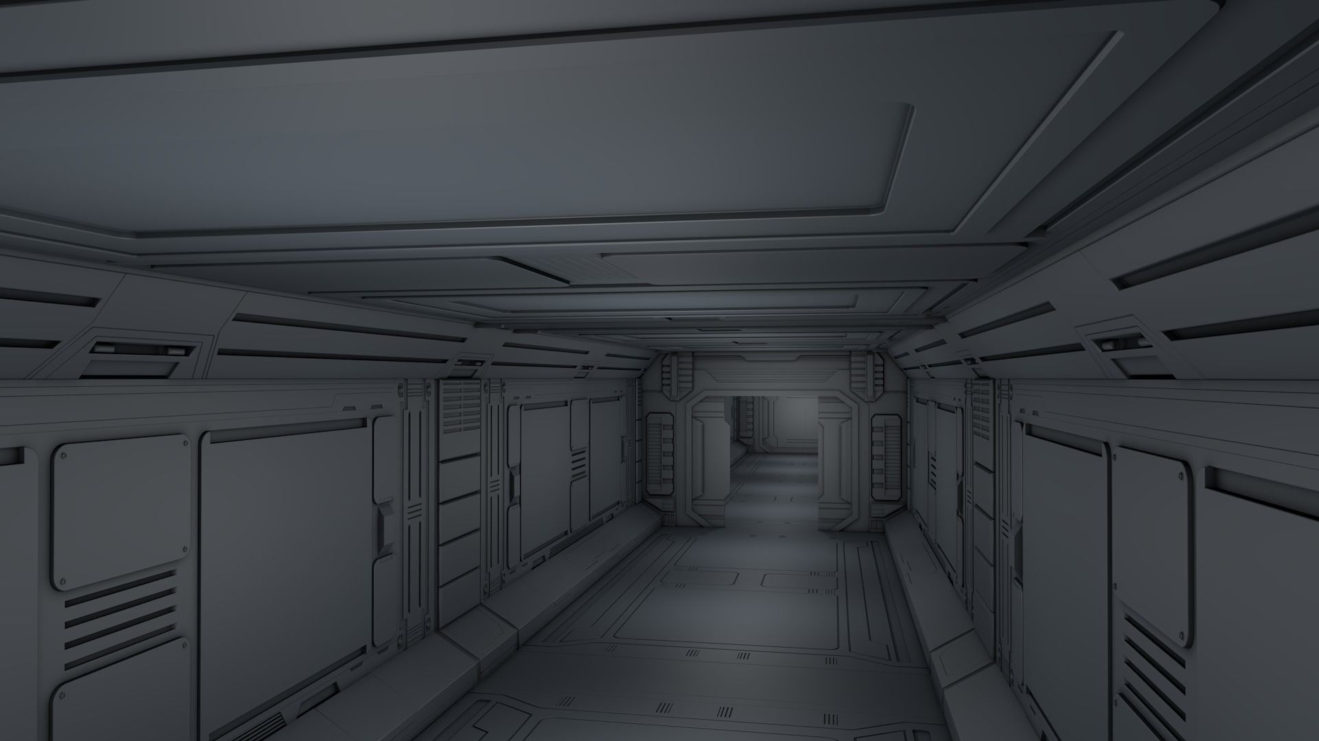 Sci Fi Corridor free 3D model | CGTrader
