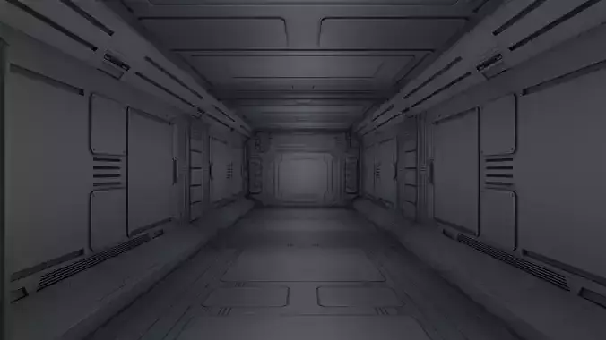 Sci Fi Corridor Free 3D model