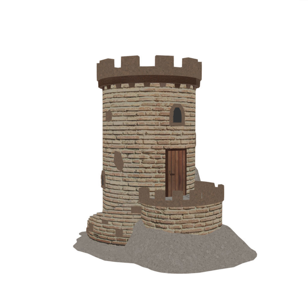 Fortress Building - Low-poly PBR model Low-poly 3D model_8