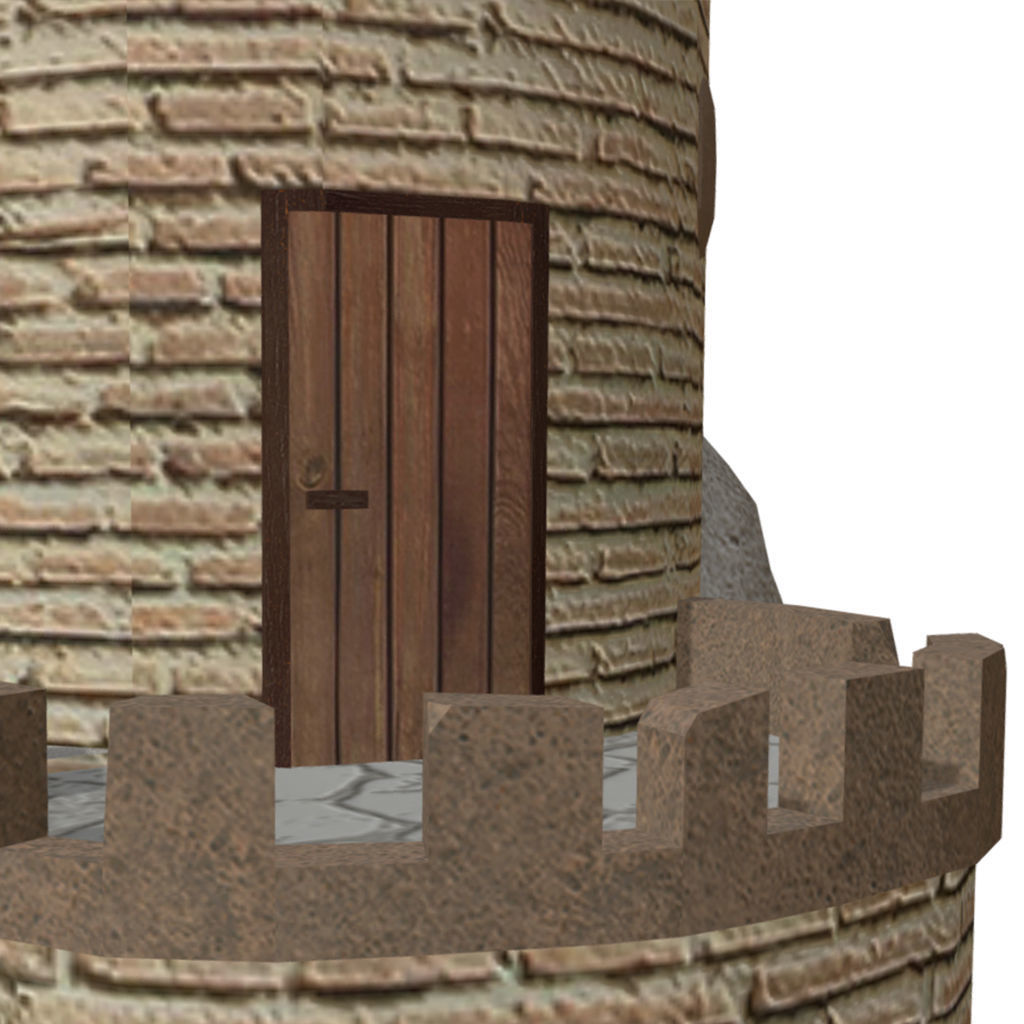 Fortress Building - Low-poly PBR model Low-poly 3D model_5