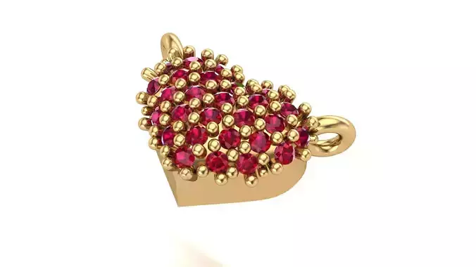 Heart pendant with gems - Pingente 