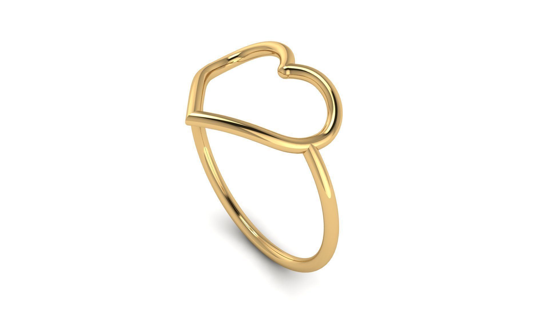Wire Heart Ring 3D print model_2