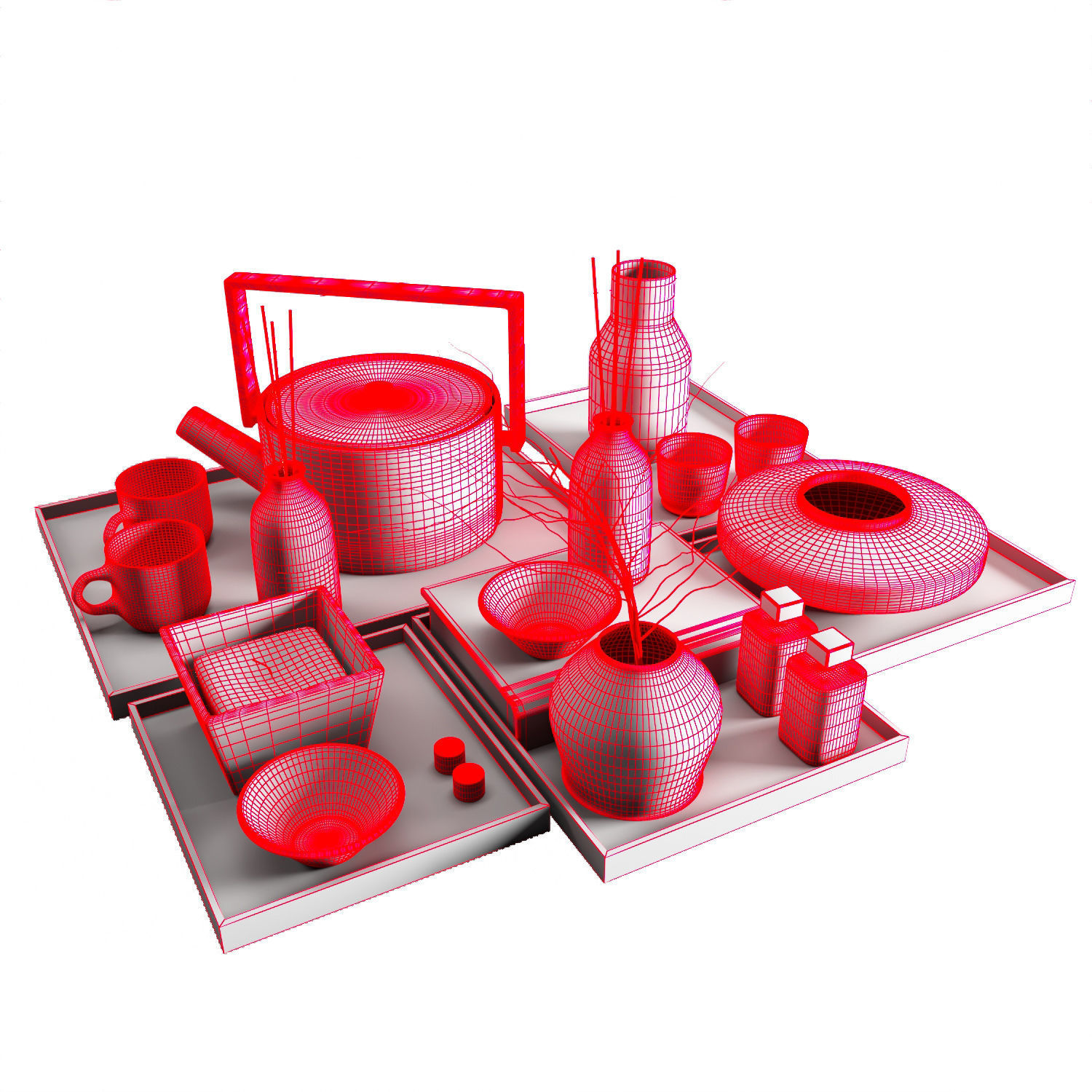 Decorative set 3D model_1