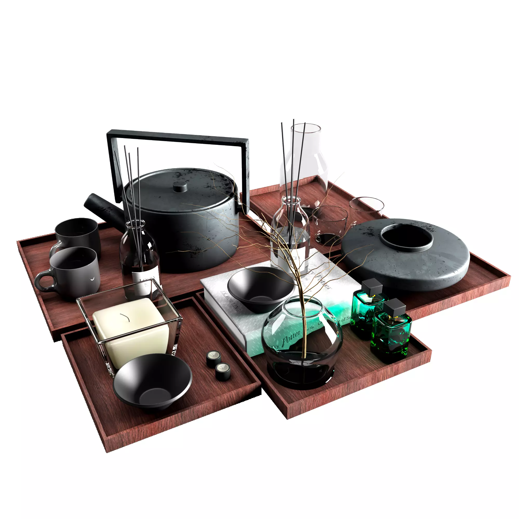 Decorative set 3D model_0