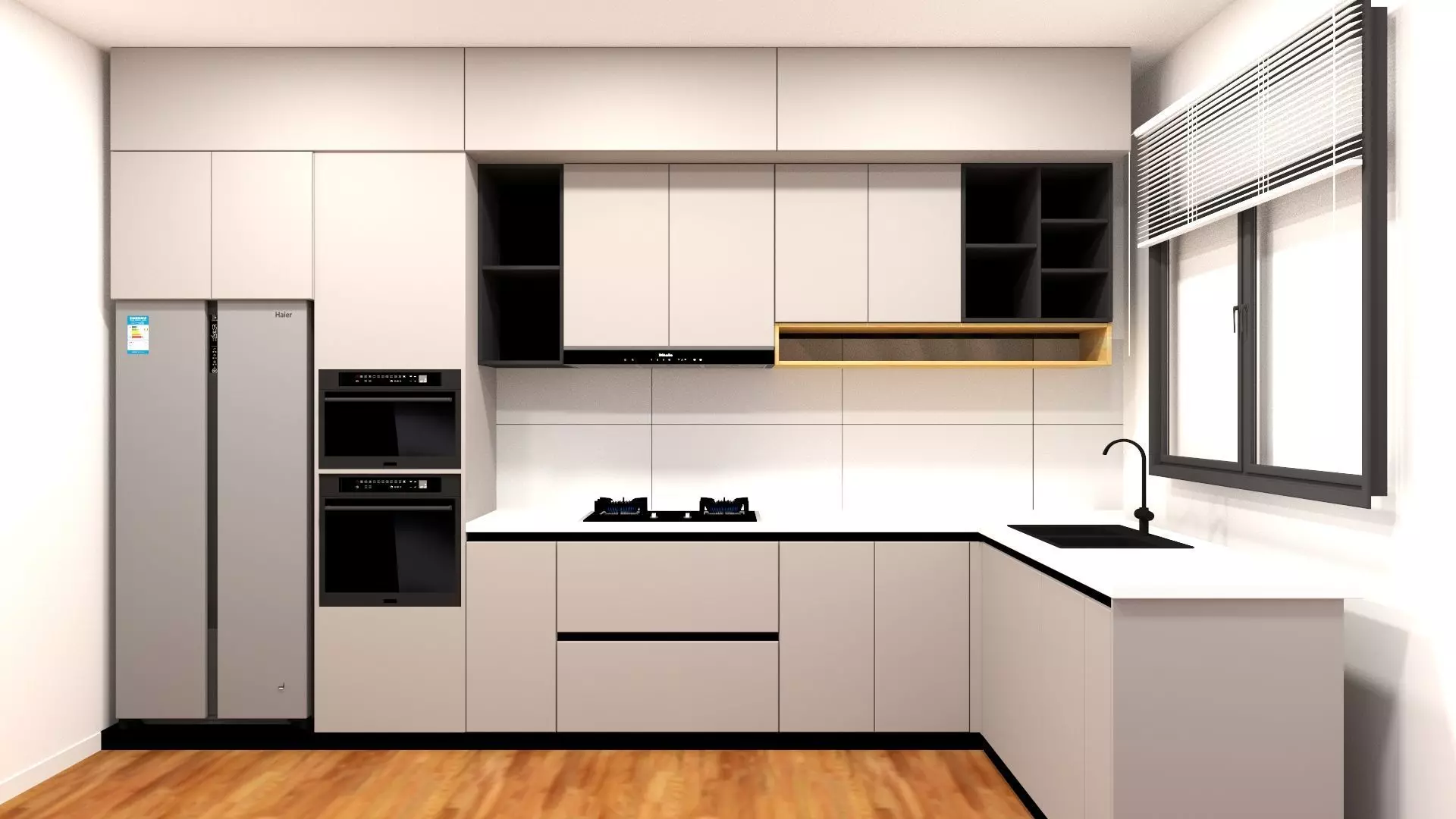 Kitchen Modern Design - Parametric-Resizable-Manufacturable 3D model_0