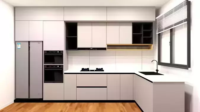 Kitchen Modern Design - Parametric-Resizable-Manufacturable