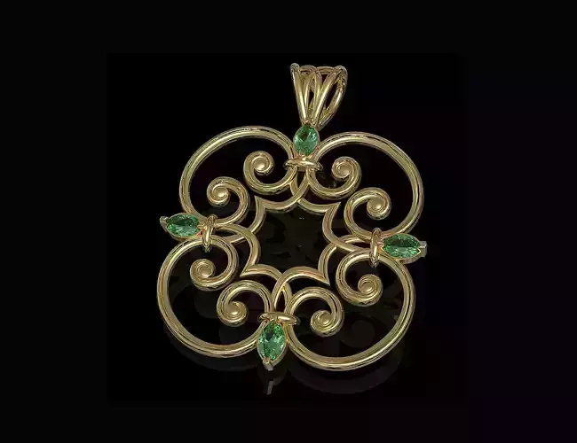 Celtic pendant with pear stones