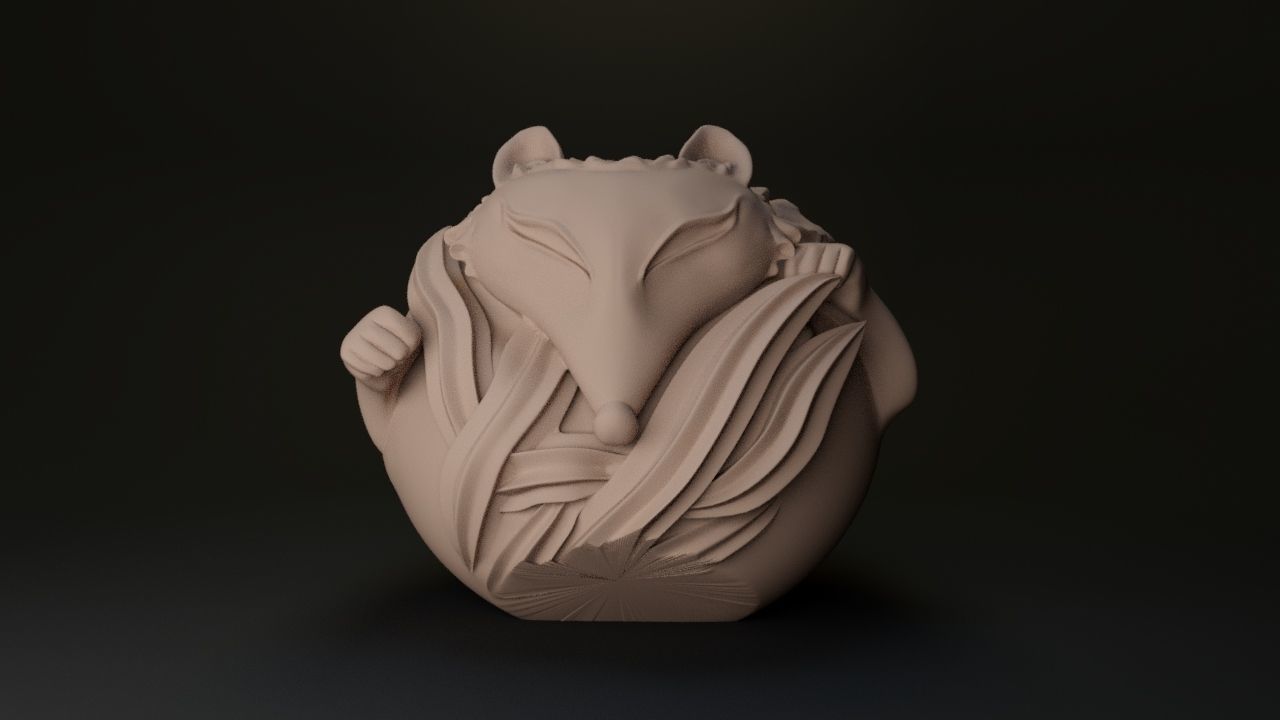 fox candel 3D print model_6