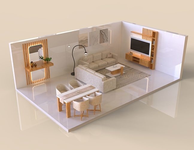 Classy livingroom 3D model