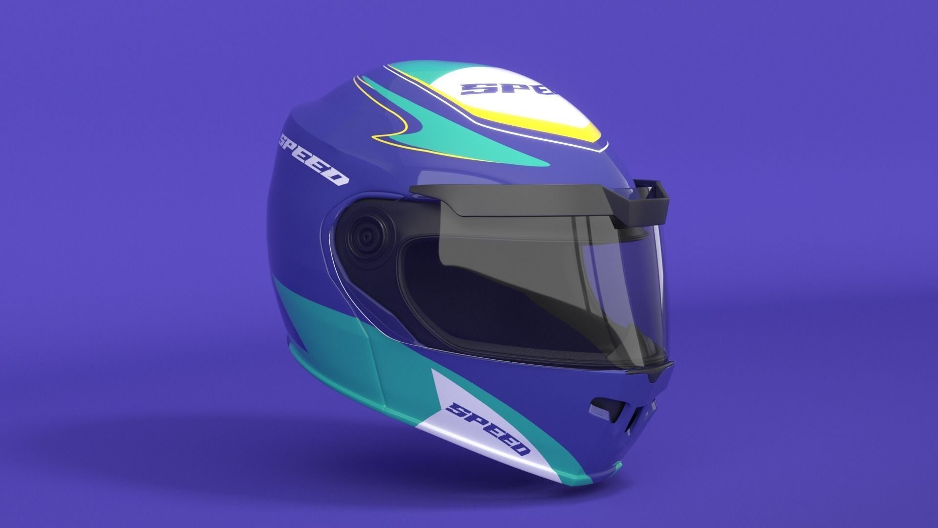 Racing Helmet 3D model_2