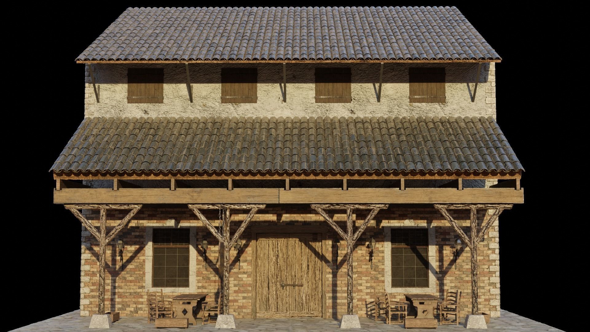 Medieval Inn   3D model_1