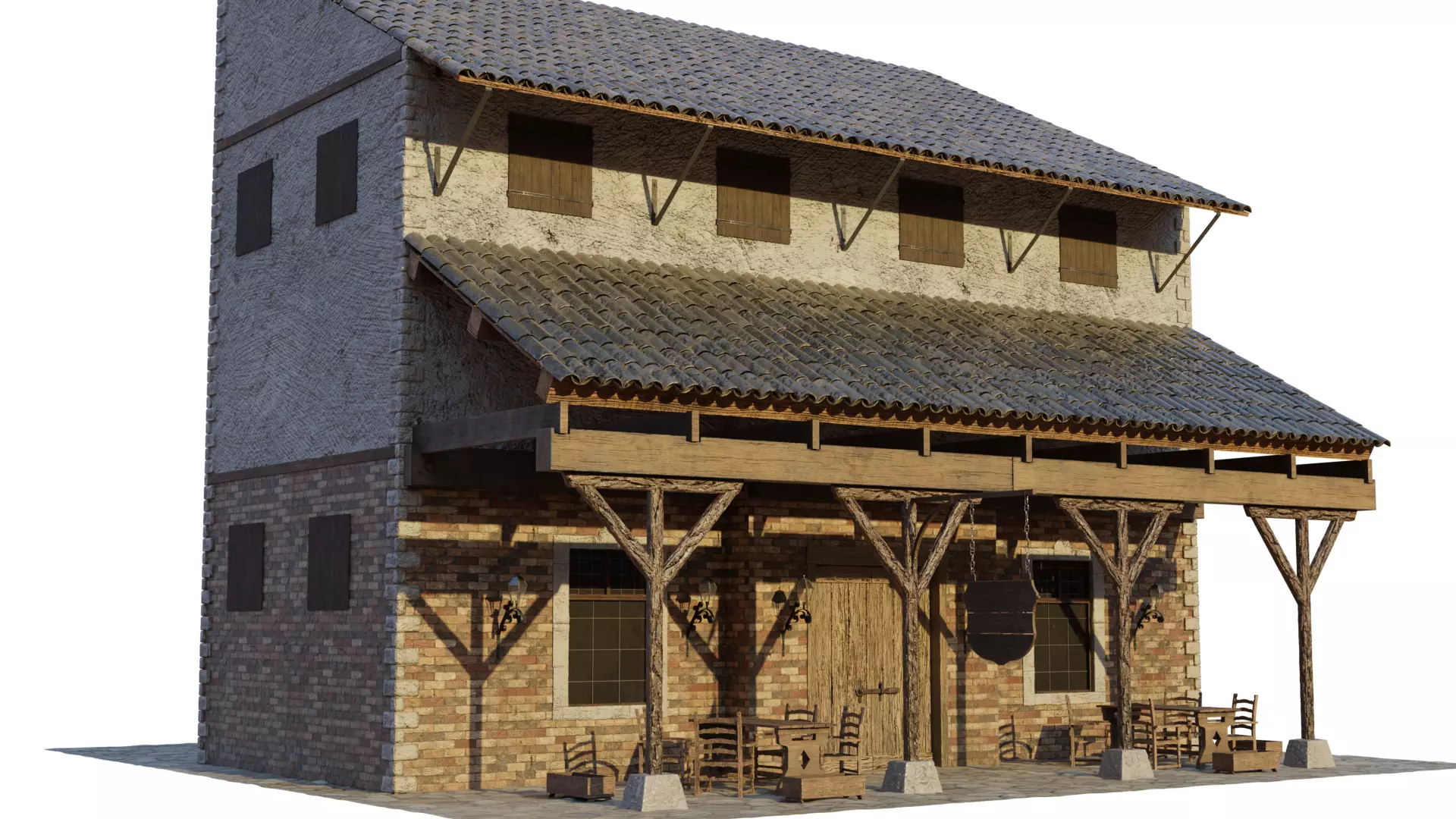 Medieval Inn   3D model_0