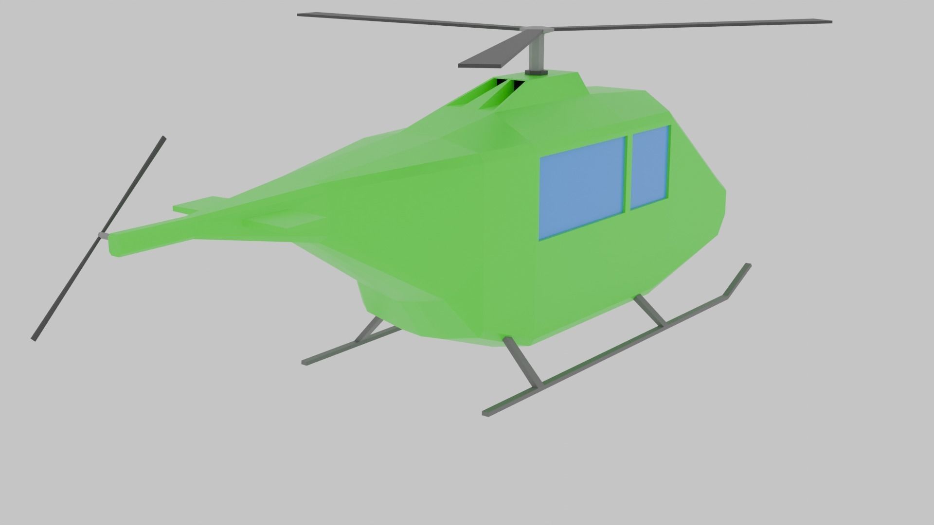 Low Poly Helicopter Free 3D model_3