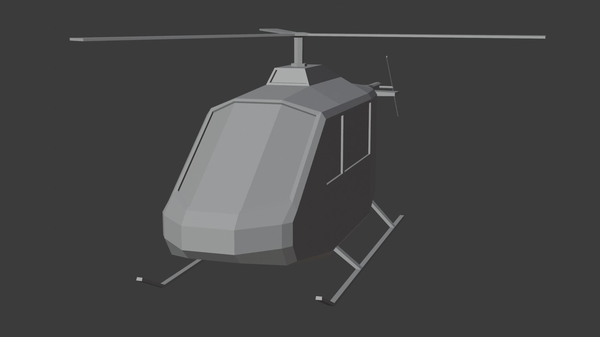 Low Poly Helicopter Free 3D model_4