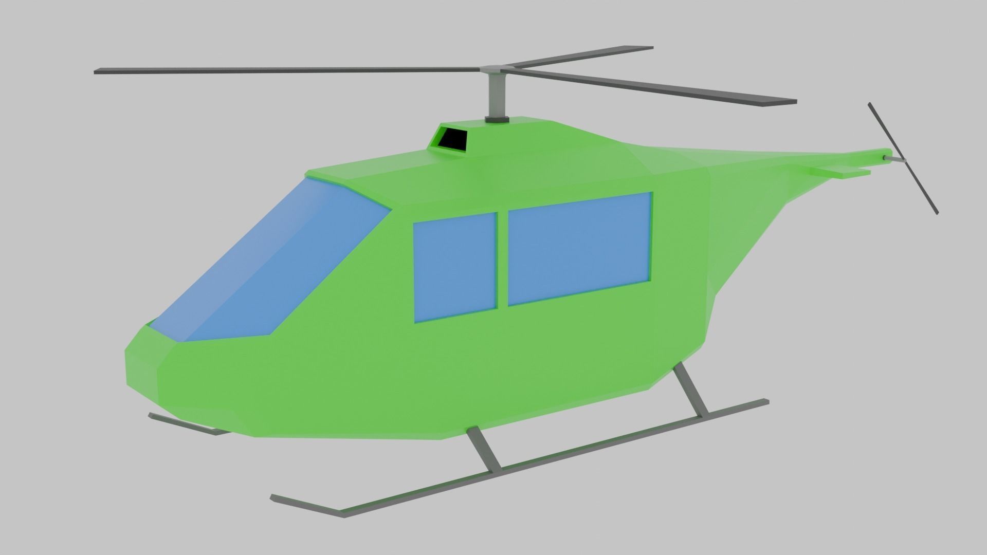 Low Poly Helicopter Free 3D model_2