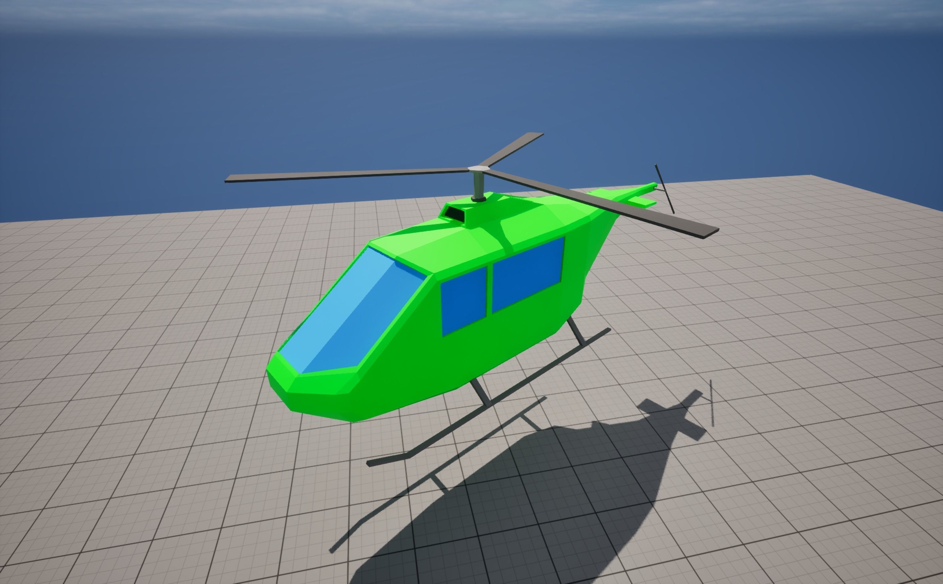 Low Poly Helicopter Free 3D model_1