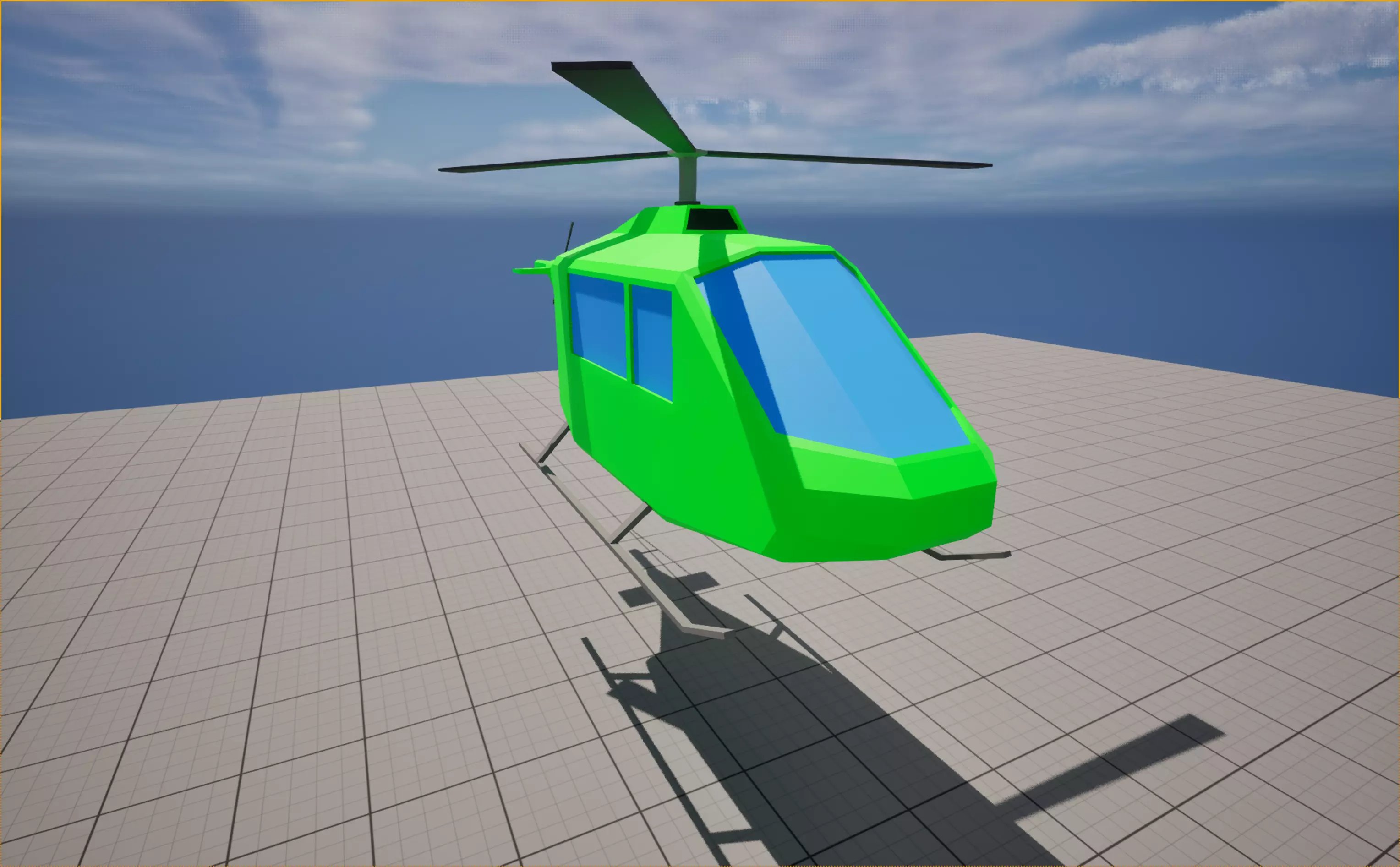 Low Poly Helicopter Free 3D model_0