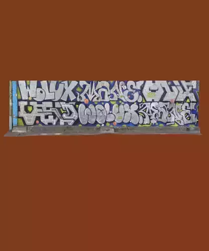 Long wall with graffiti photogrammetry 