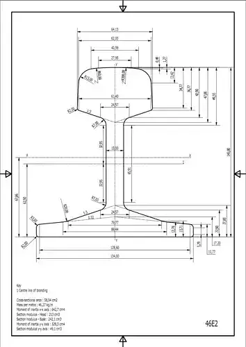 British Standard-EN13674  46E2 rail