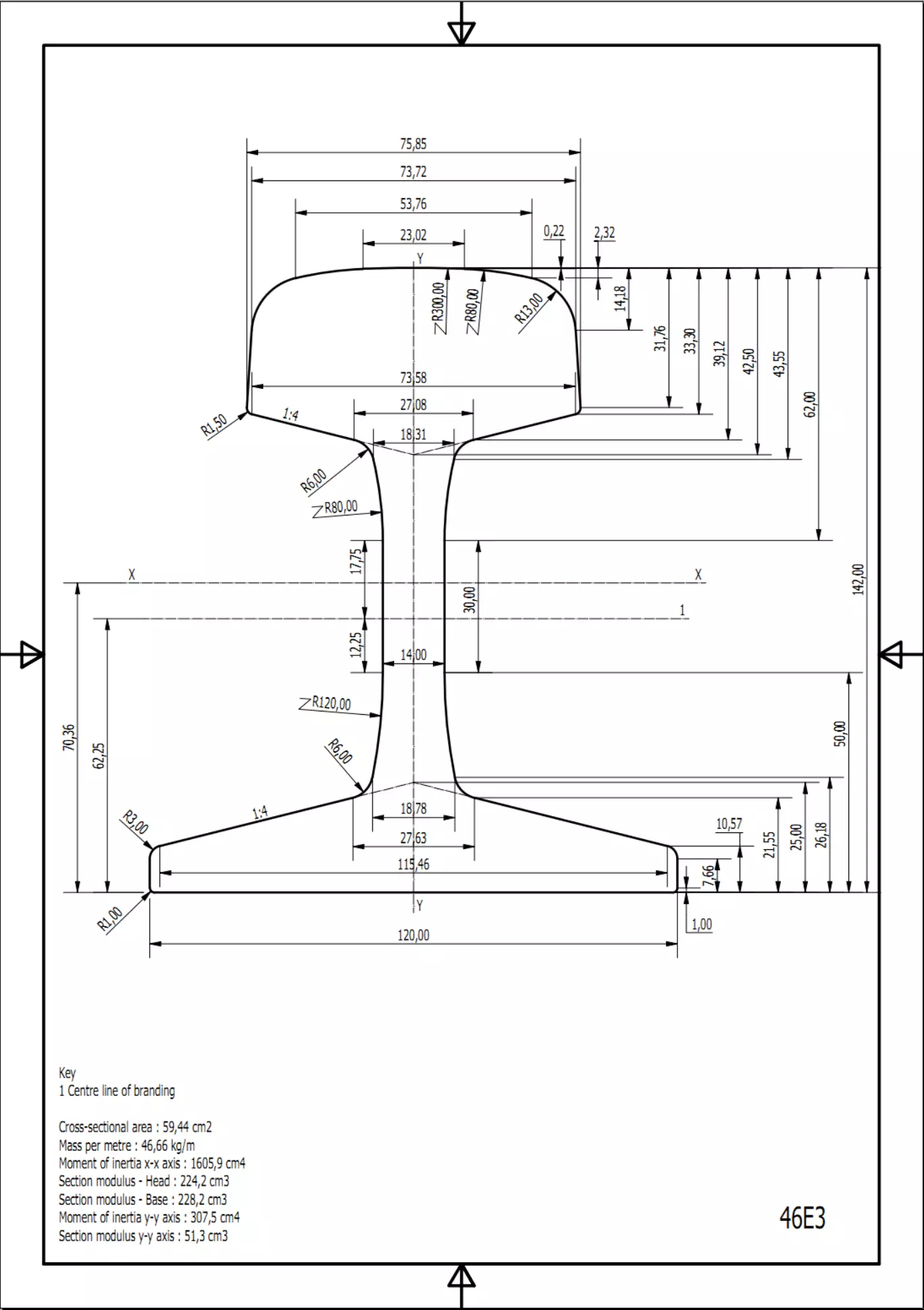 British Standard-EN13674 46E3 rail 3D model