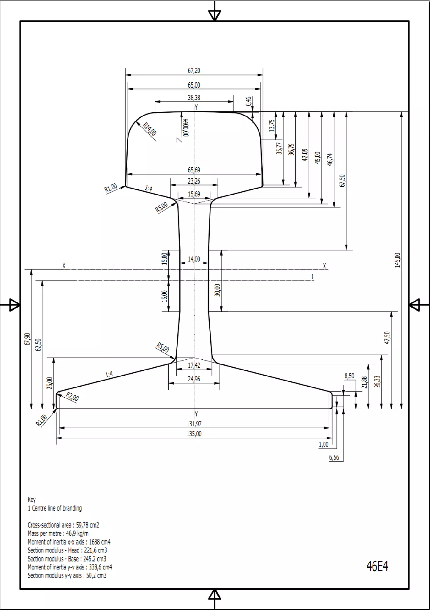 British Standard-EN13674 46E4 rail 3D model