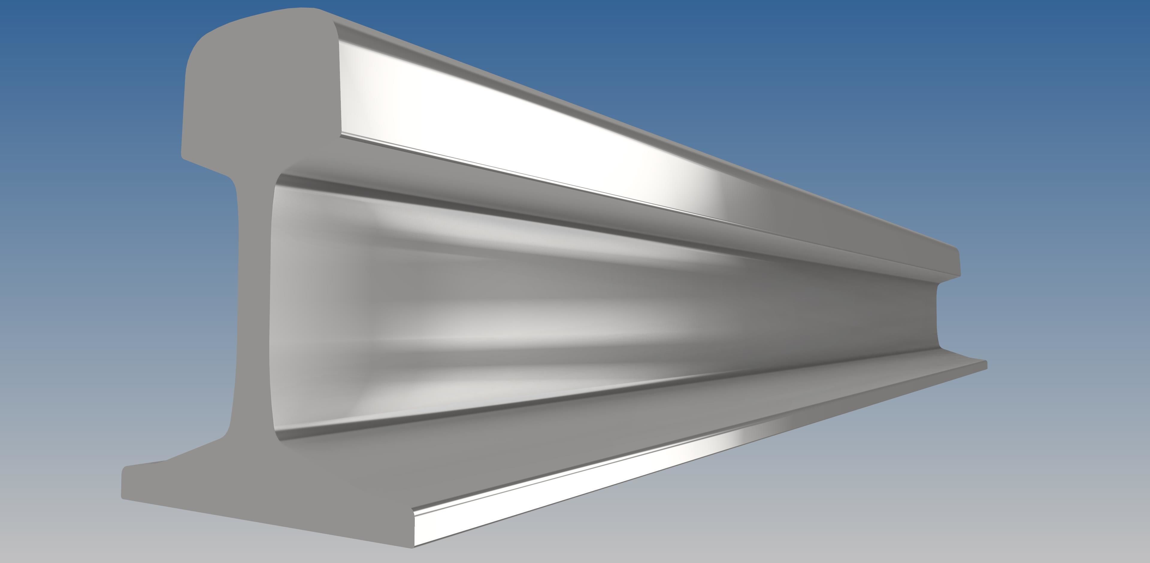 British Standard-EN13674 49E1 rail 3D model_3