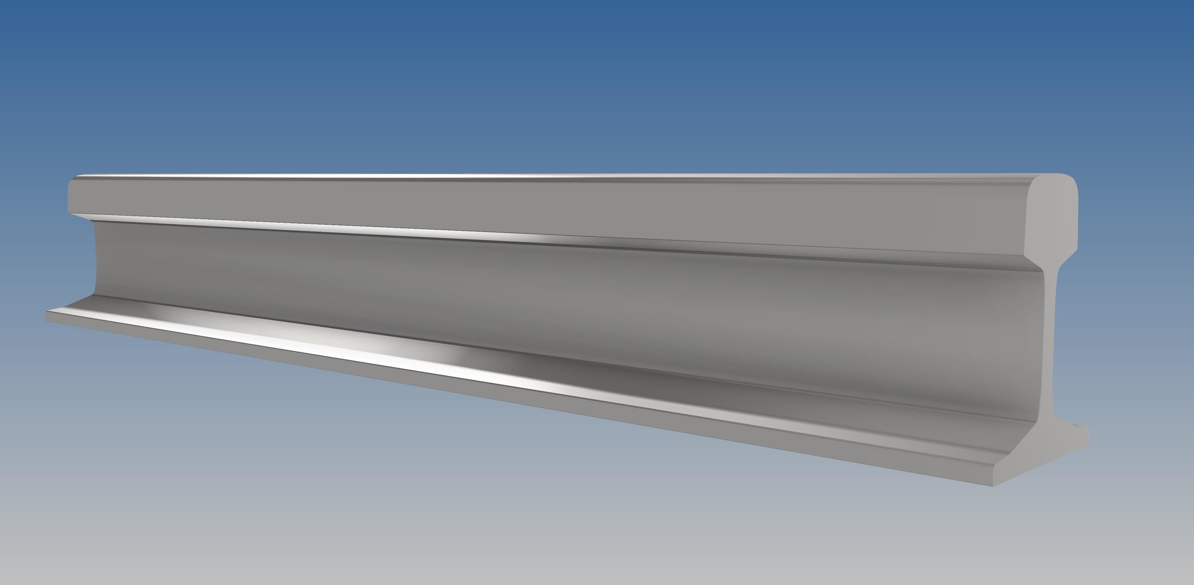 British Standard-EN13674 49E1 rail 3D model_1