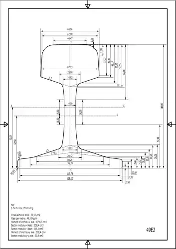 British Standard-EN13674 49E2 rail