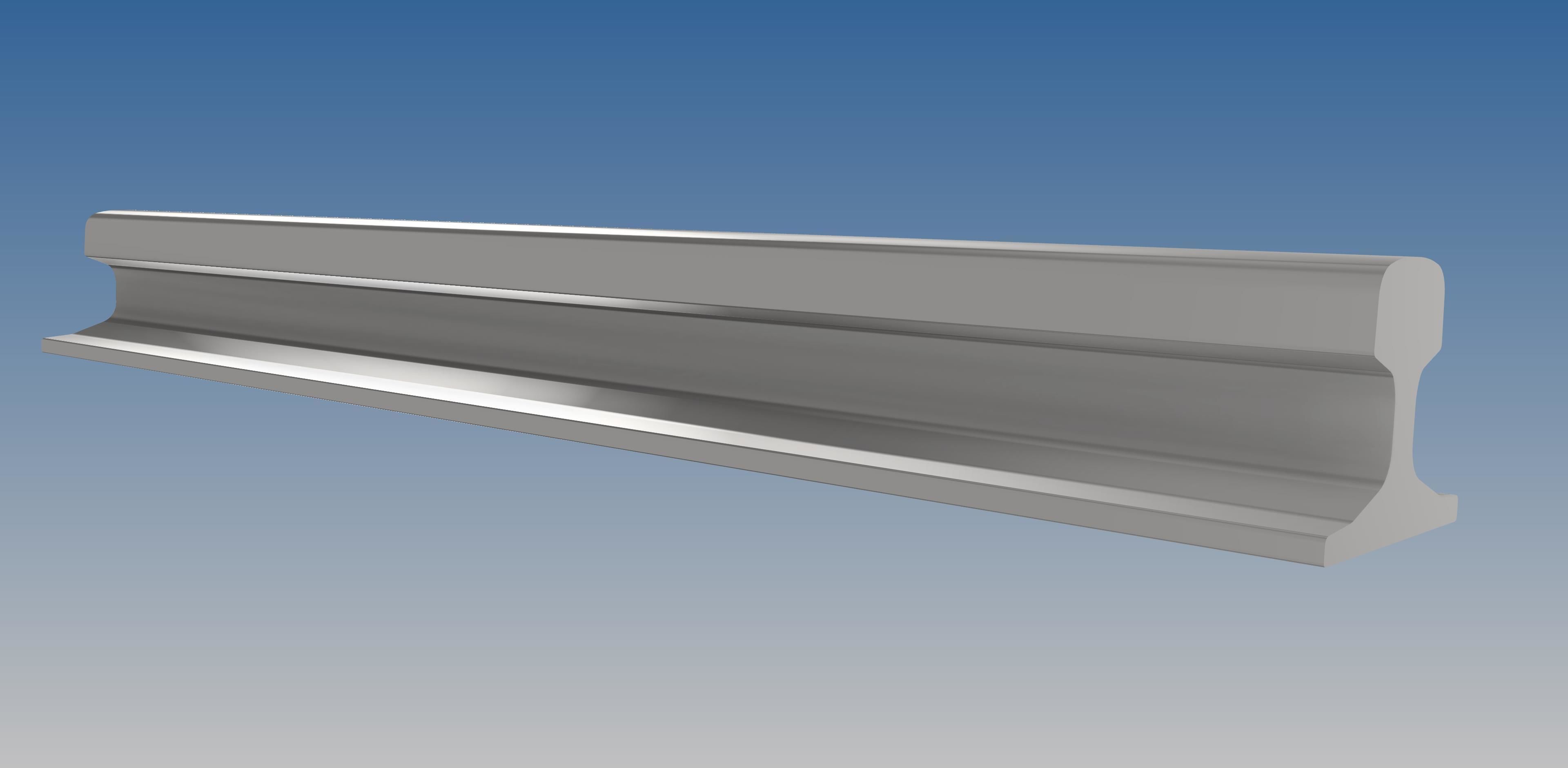 British Standard-EN13674  49E4 rail 3D model_1