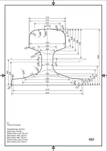 British Standard-EN13674  49E4 rail