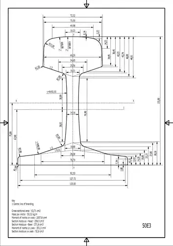 British Standard-EN13674 50E3 rail