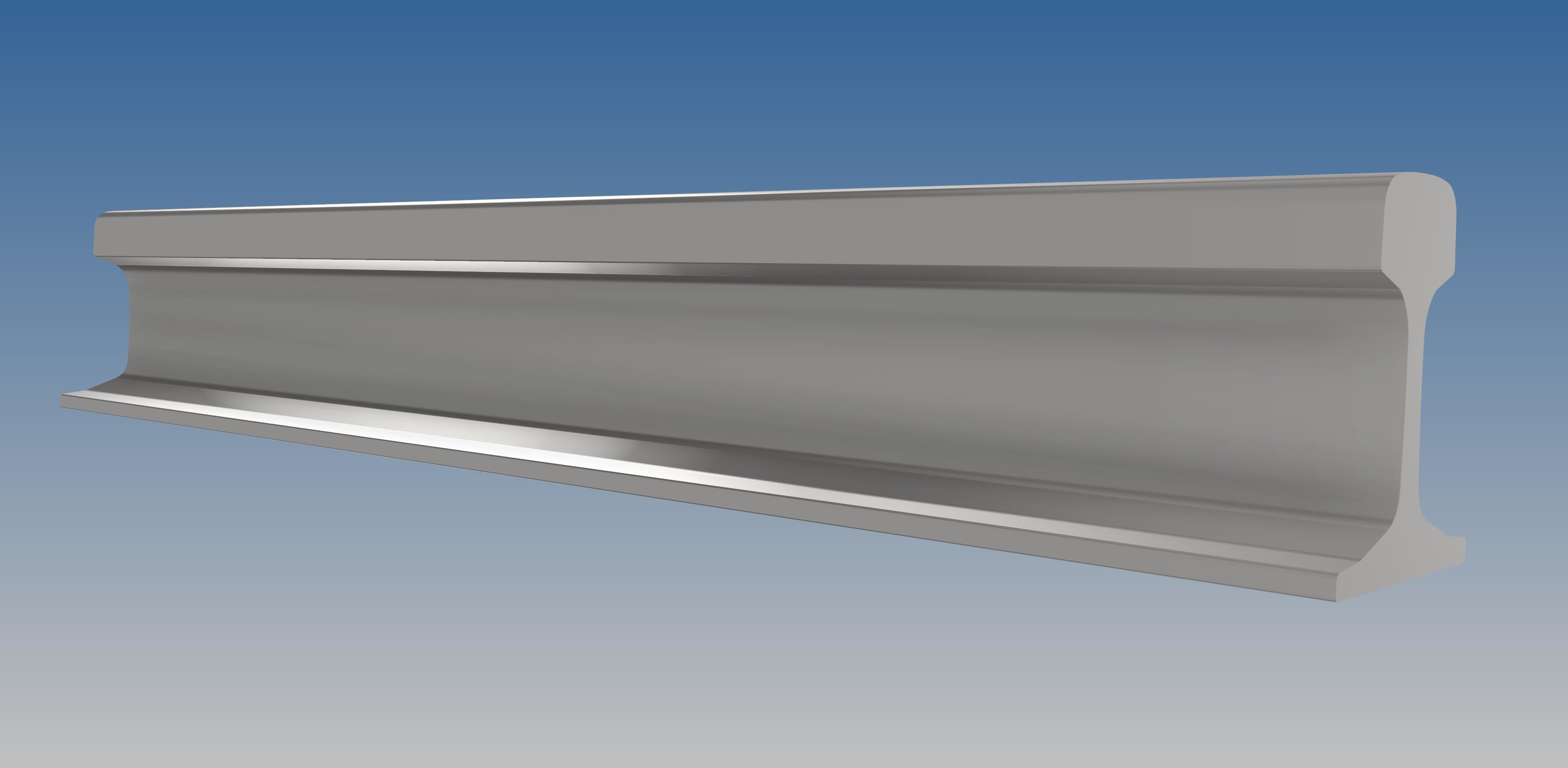 British Standard-EN13674 50E4 rail 3D model_1