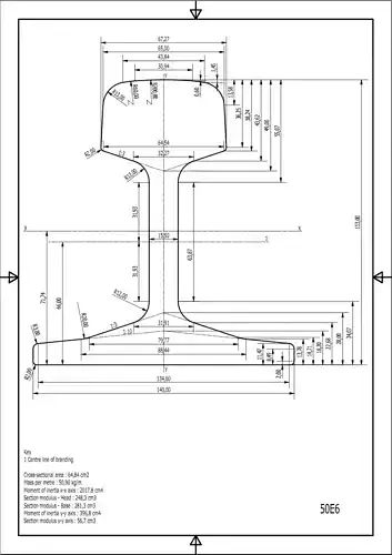 British Standard-EN13674 50E6 rail