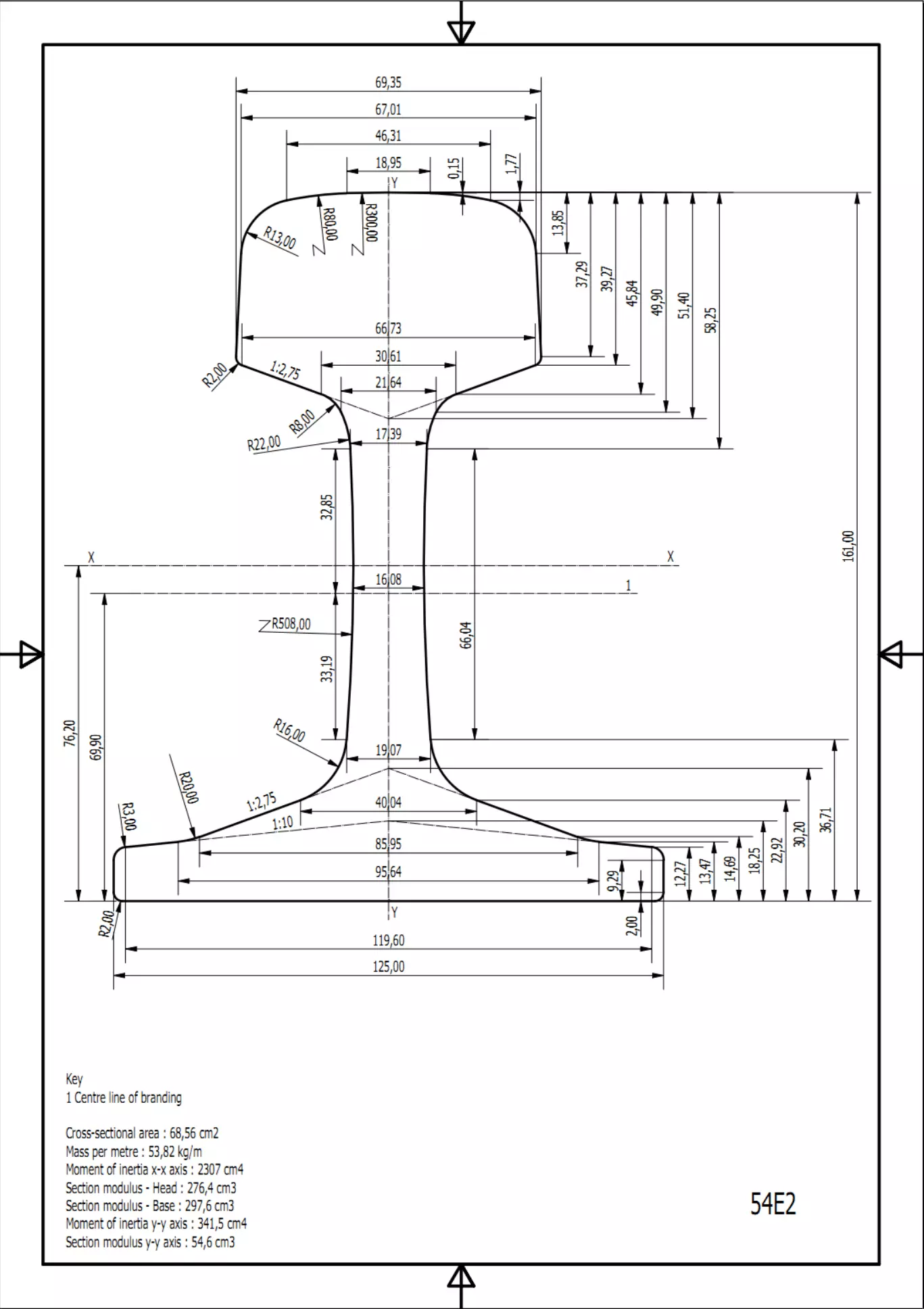 British Standard-EN13674 54E2 rail 3D model