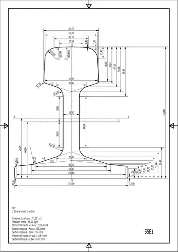 British Standard-EN13674 55E1 rail