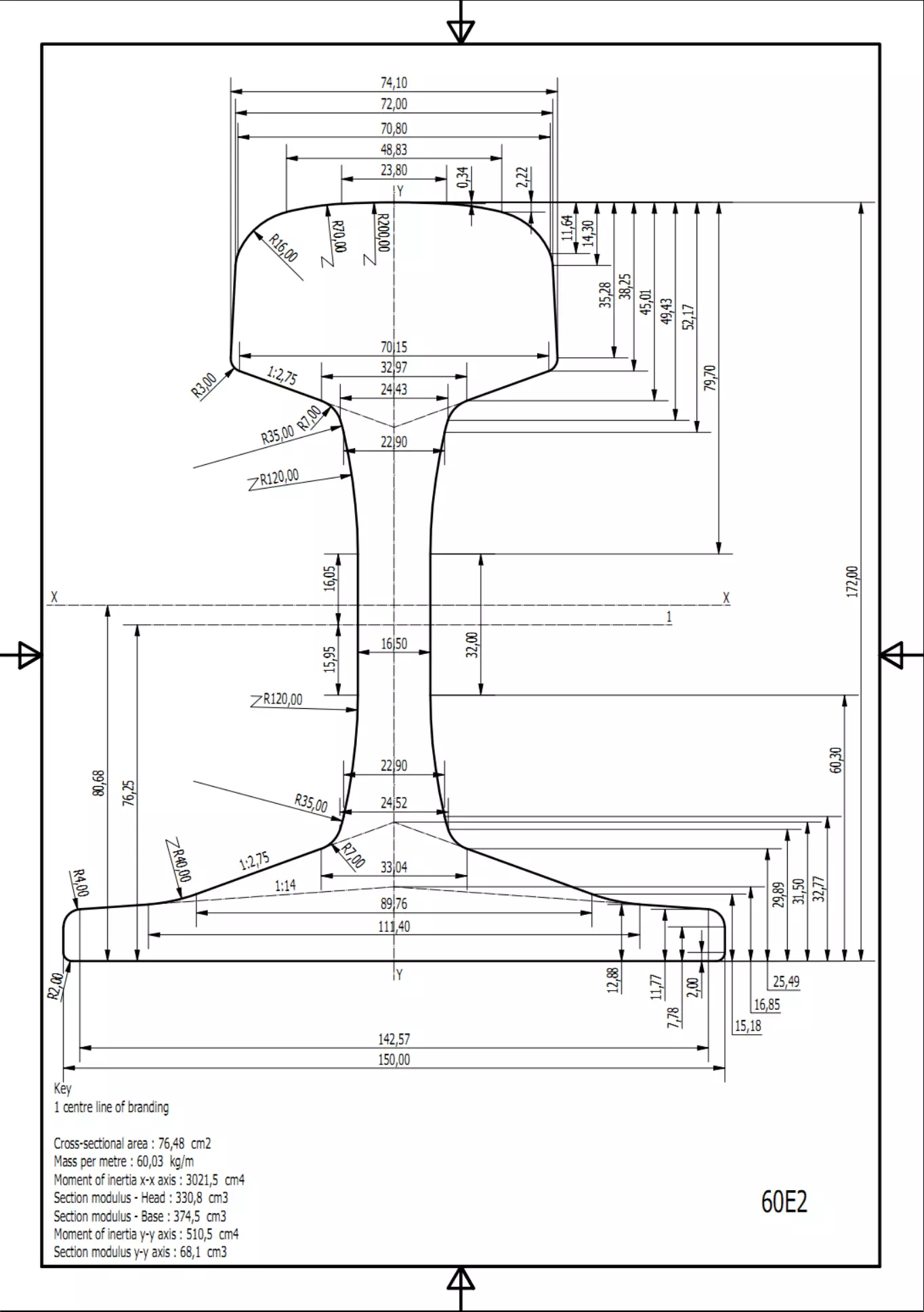 British Standard-EN13674 60E2 rail 3D model