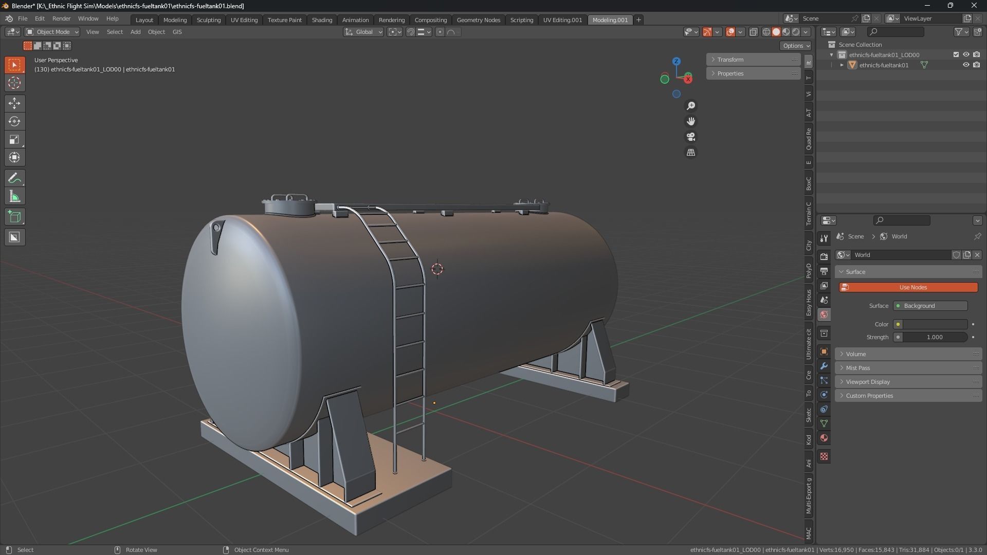 Fuel Tank 01 game ready msfs  Low-poly 3D model_1