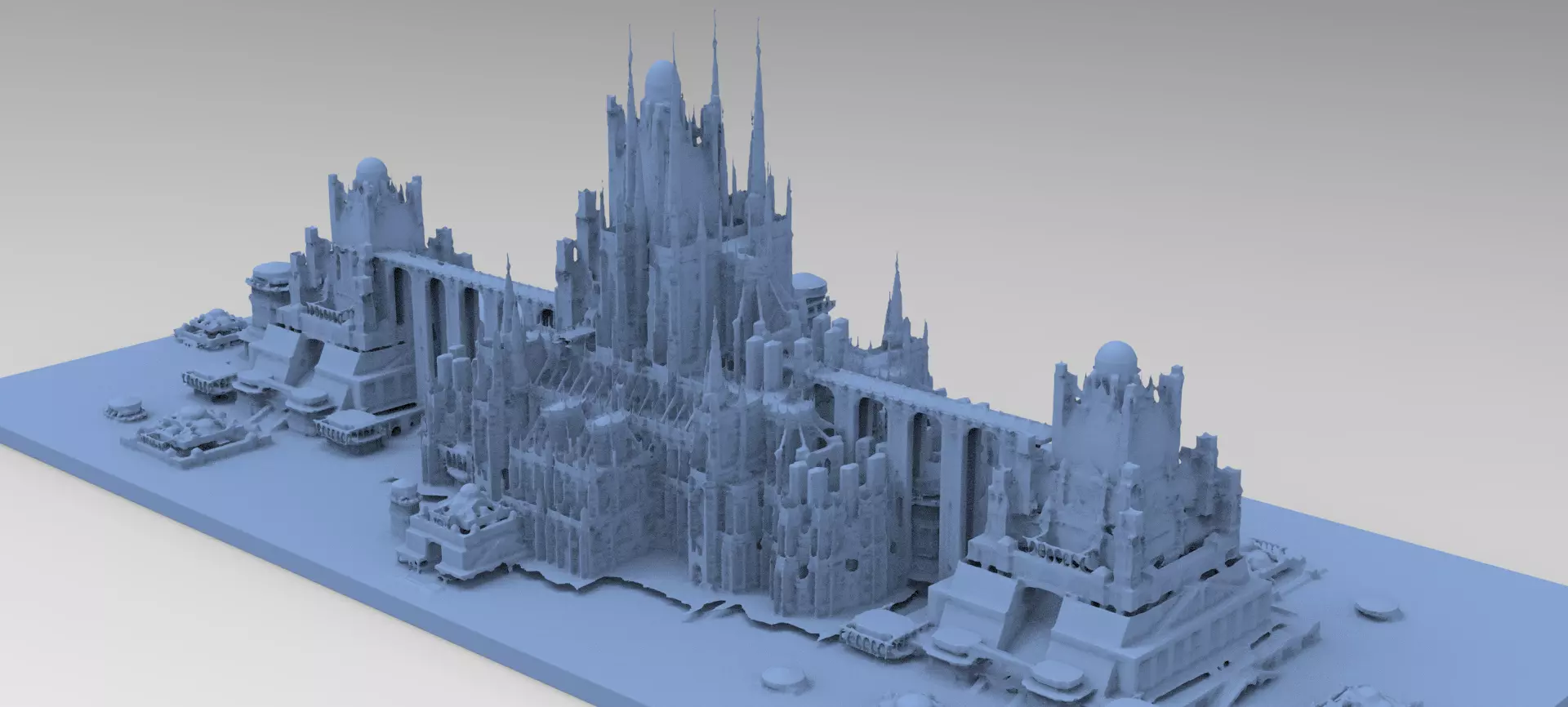 Bloodborne inspired for print Cathedral City huge 3D print model