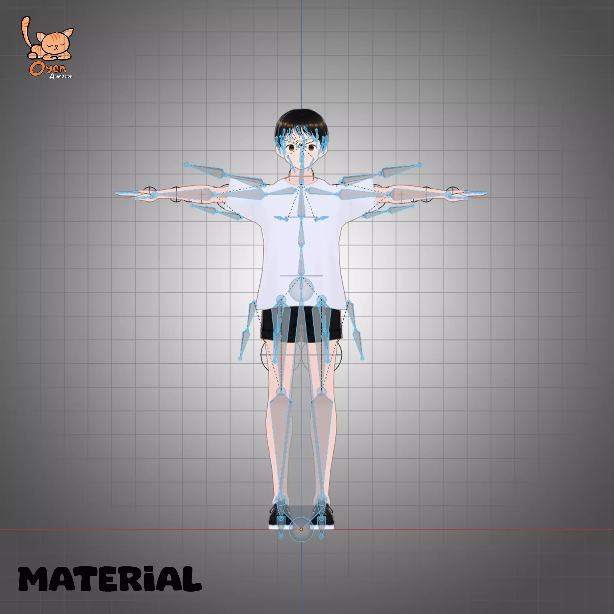 Male Anime Basic Vtuber VRM 3D model_0