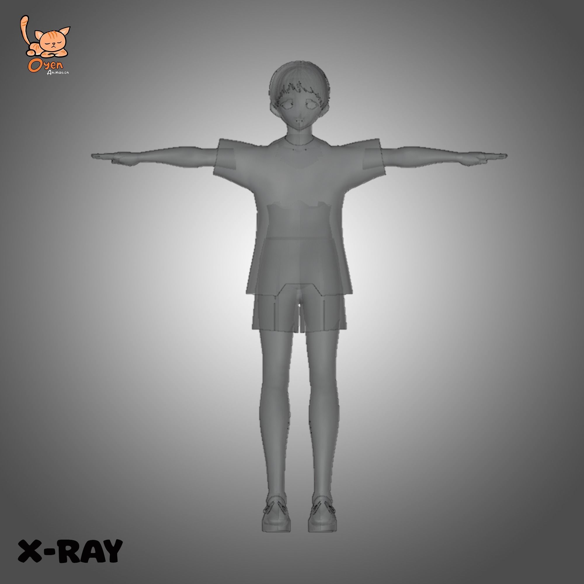 Male Anime Basic Vtuber VRM 3D model_20