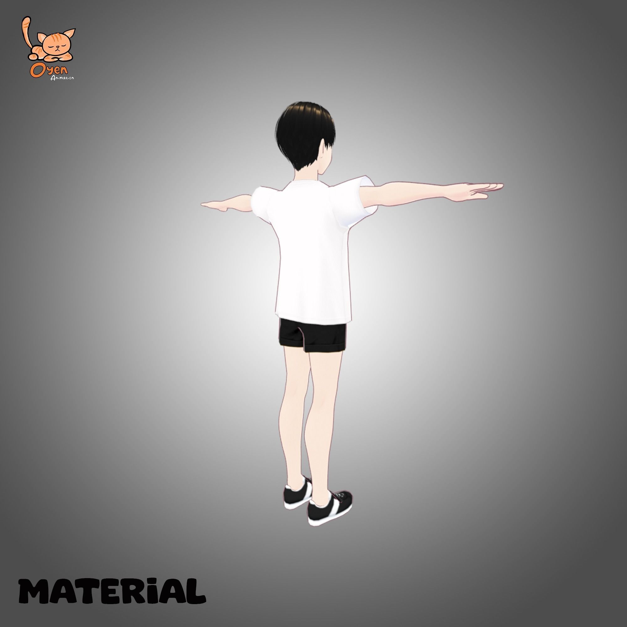Male Anime Basic Vtuber VRM 3D model_10