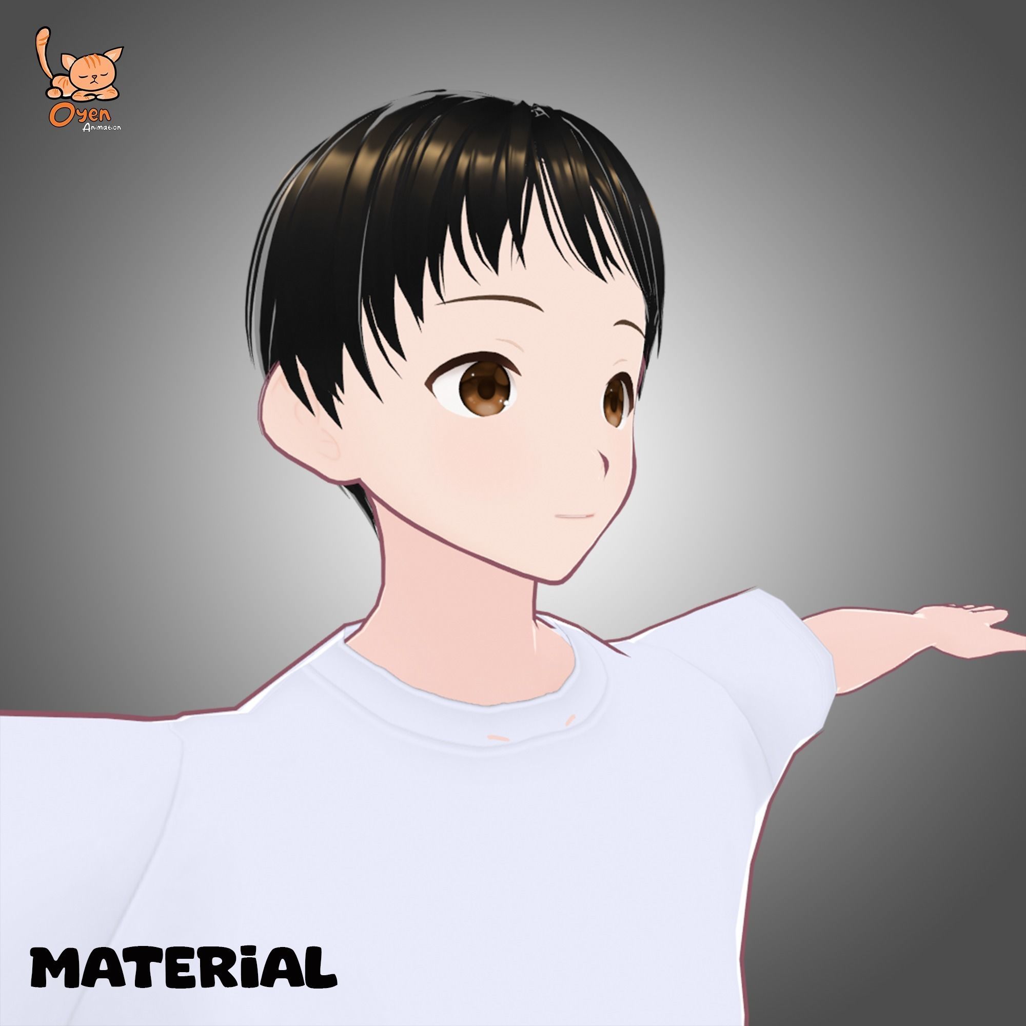 Male Anime Basic Vtuber VRM 3D model_11