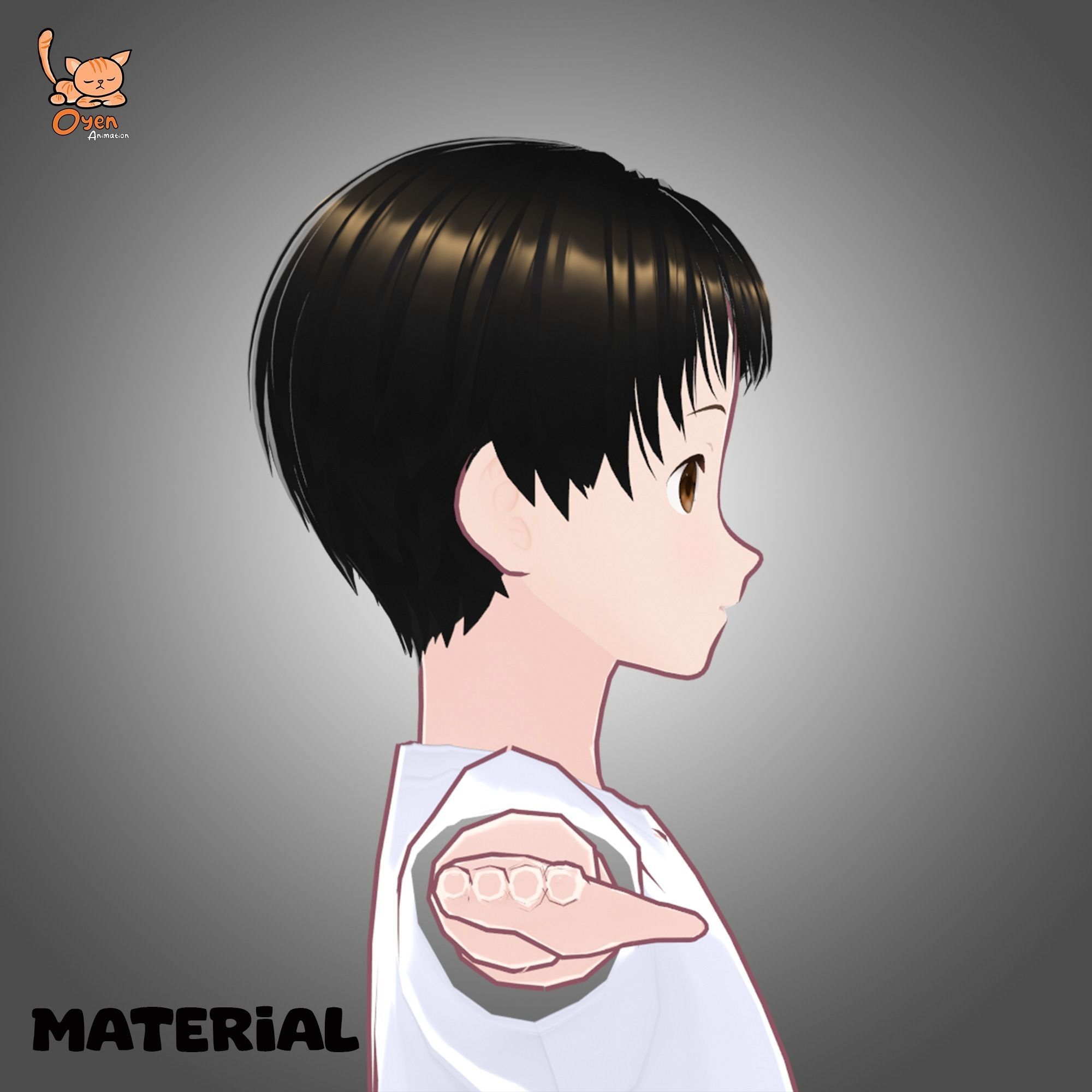Male Anime Basic Vtuber VRM 3D model_13
