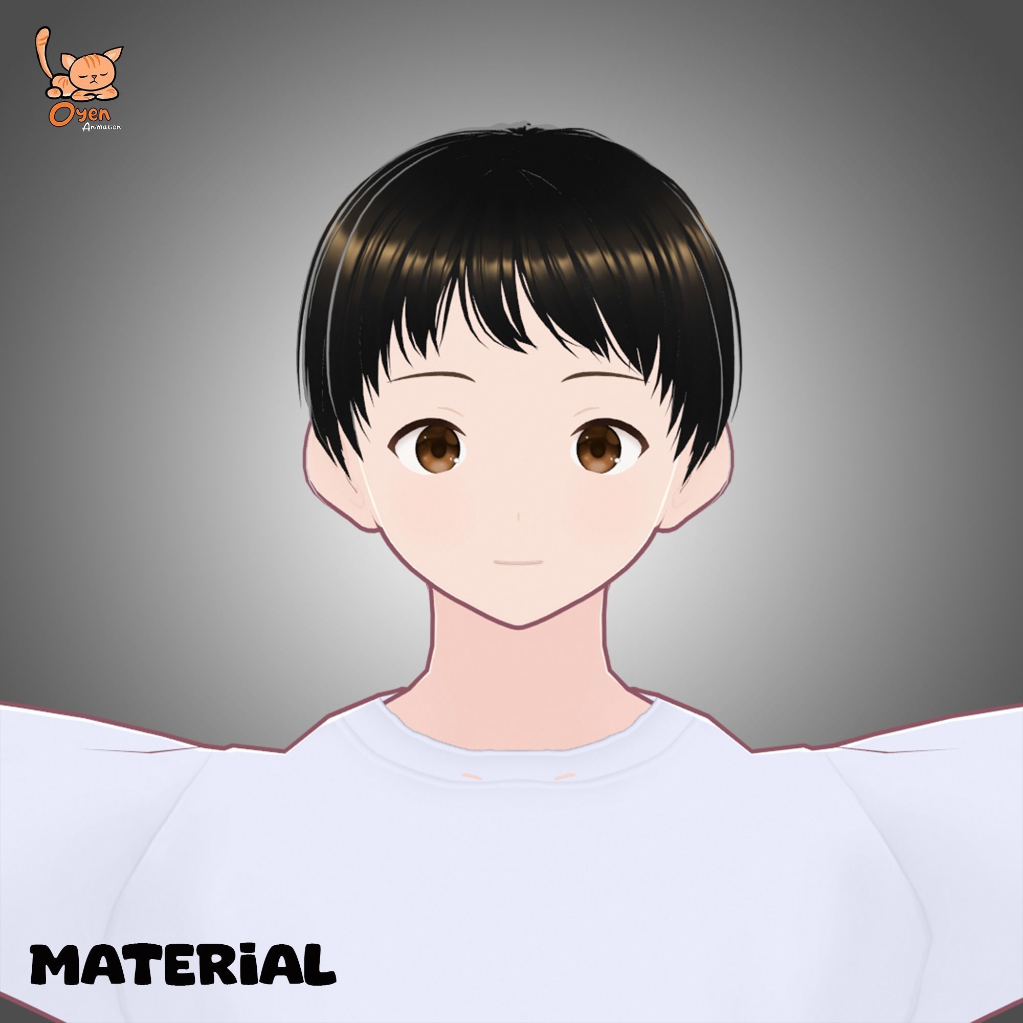 Male Anime Basic Vtuber VRM 3D model_12
