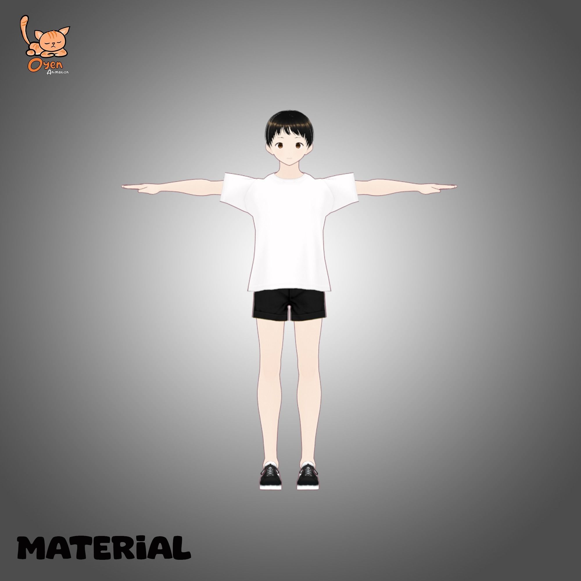 Male Anime Basic Vtuber VRM 3D model_3