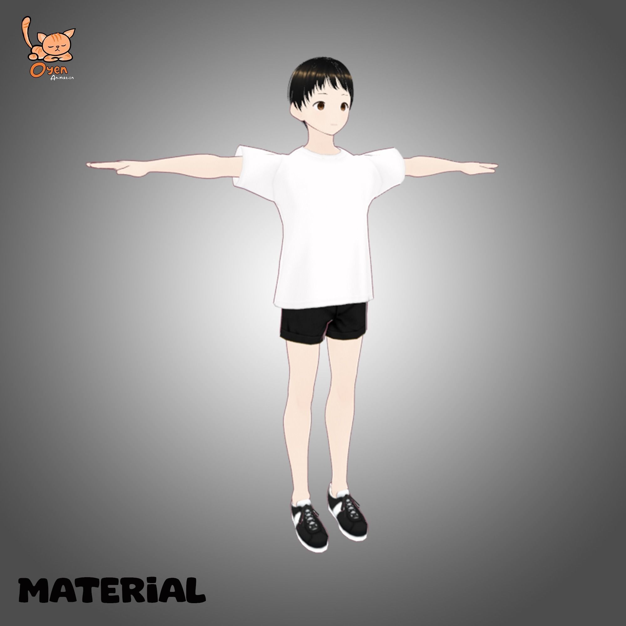 Male Anime Basic Vtuber VRM 3D model_2