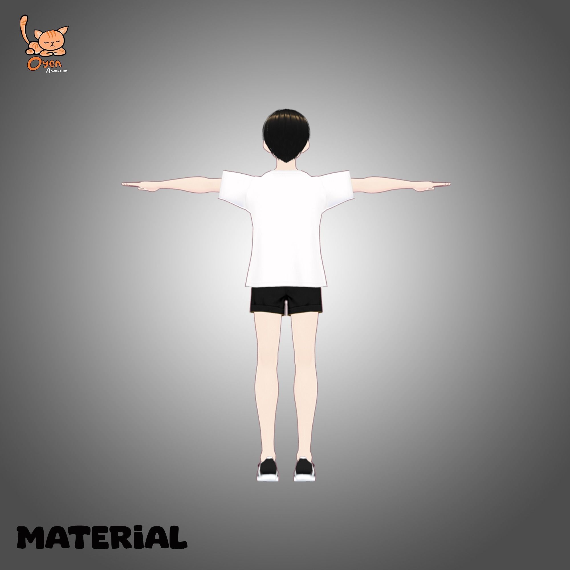 Male Anime Basic Vtuber VRM 3D model_6