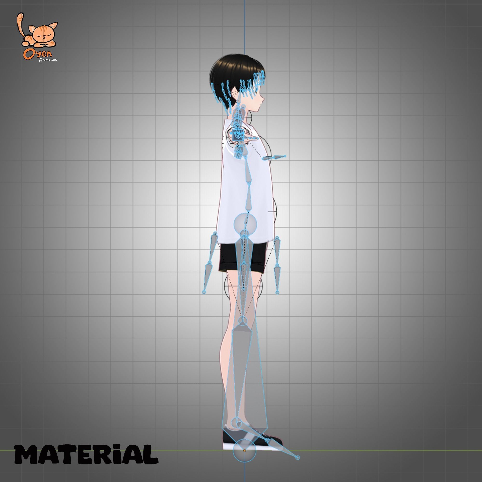 Male Anime Basic Vtuber VRM 3D model_9